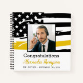 Dispatcher Retirement Foto Thin Gold Line Gast Notizblock (Vorderseite)