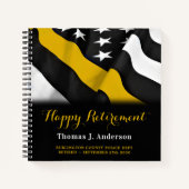 Dispatcher Retirement Party Thin Gold Line Gast Notizblock (Vorderseite)