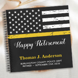 Dispatcher Retirement Thin Gold Line Flaggengast Notizblock