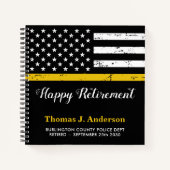 Dispatcher Retirement Thin Gold Line Flaggengast Notizblock (Vorderseite)