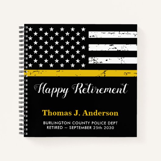 Dispatcher Retirement Thin Gold Line Flaggengast Notizblock (Vorderseite)