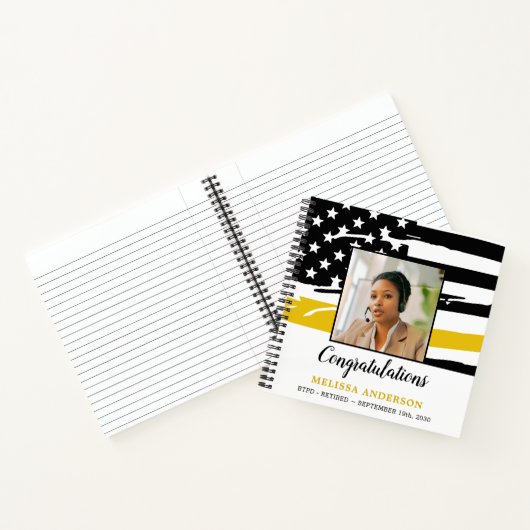 Dispatcher Retirement Thin Gold Line Foto Gast Notizblock (Innenseite)
