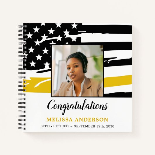 Dispatcher Retirement Thin Gold Line Foto Gast Notizblock (Vorderseite)