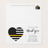 Dispatcher Thin Gold Line 911 Polizei Vielen Dank Visitenkarten (Außenseite Aufgefaltet)