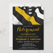Dispatcher Thin Gold Line American Flag Retirement Einladung (Vorderseite)