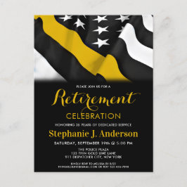 Dispatcher Thin Gold Line American Flag Retirement Postkarte