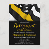 Dispatcher Thin Gold Line American Flag Retirement Postkarte (Vorderseite)