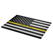 Dispatcher Thin Yellow Line American Flag Name Schneidebrett (Ecke)
