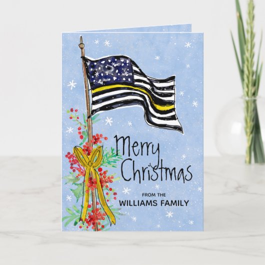 Dispatcher Thin Yellow Line Flag Frohe Weihnachten (Vorderseite)