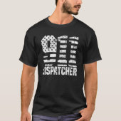 Dispatcher Us Flag - Thin Gold Line Police 911 Dis T-Shirt (Vorderseite)