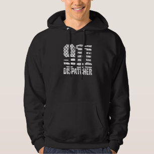 Dispatcher US-Flagge - Dünne Goldene Linie Polizei Hoodie