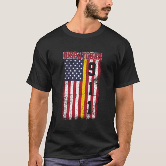 Dispatcher With The American Flag T-Shirt (Vorderseite)