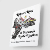 Dispensas Kiddie Kingdom Amusement Park, Oakbrook Quadratische Wanduhr (Winkel)