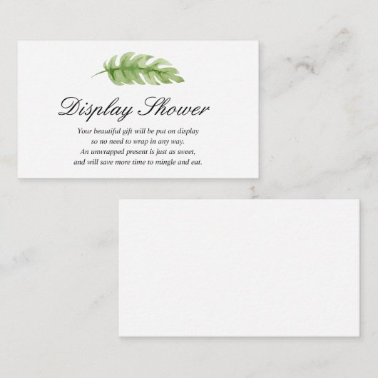 Display Baby Showingkarte Begleitkarte (Vorne/Hinten)