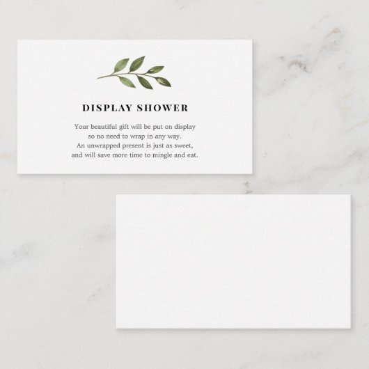 Display Baby Showingkarte Begleitkarte (Vorne/Hinten)