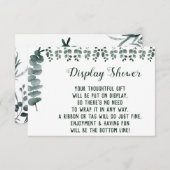 Display Bridal Polterabend Greenery Eukalyptus Begleitkarte (Vorne/Hinten)