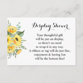 Display Bridal Polterabend Sonnenblumen Grüne Begleitkarte