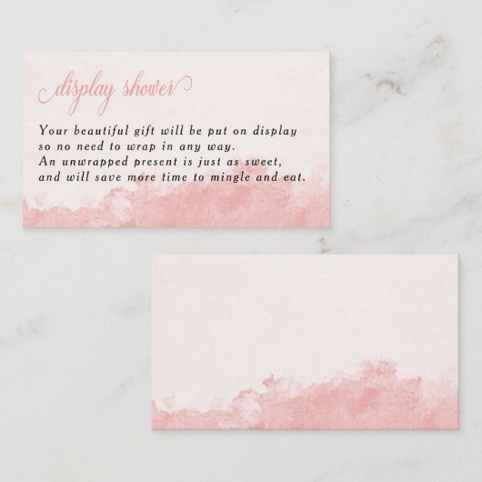 Display Dusche Aquarellfarbe Tinte Wash Textur ros Begleitkarte (Vorne/Hinten)