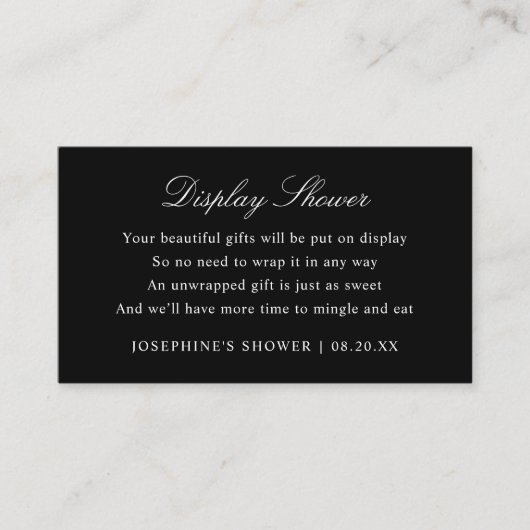 Display Dusche benutzerdefinierte Farben Schwarz-W Begleitkarte (Vorderseite)