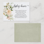 Display Dusche Dusty Pink Rose Sage Green Baby Begleitkarte (Vorne/Hinten)