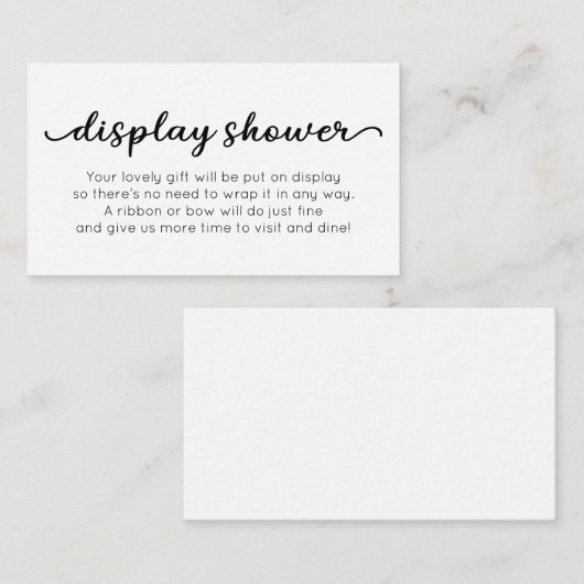 Display-Dusche Einsteckkarte für Babydusche Begleitkarte (Vorne/Hinten)