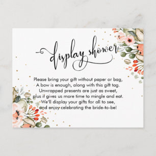 Display Dusche Floral Confetti Umschließkarte Postkarte