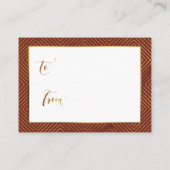 Display Dusche Herz Gold Script Burgundy Geschenkm Begleitkarte (Rückseite)