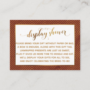 Display Dusche Herz Gold Script Burgundy Geschenkm Begleitkarte
