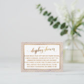Display Dusche Herz Gold Script Lavendel Geschenk  Begleitkarte (Stehend Vorderseite)