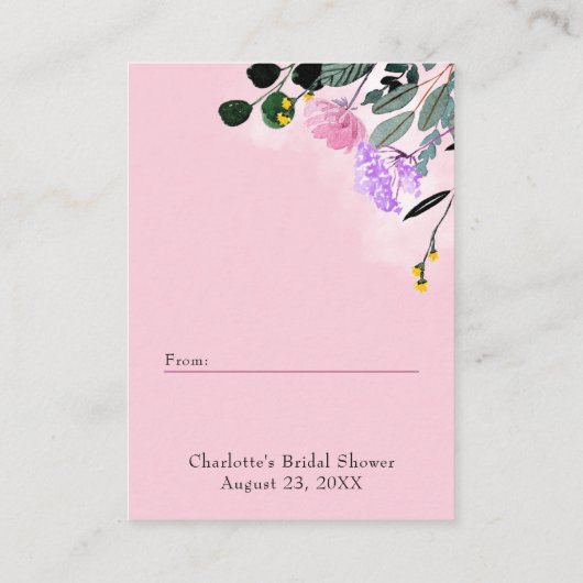 Display Dusche Hübsche Wildblume Rasen Geschenk-Ta Begleitkarte (Rückseite)