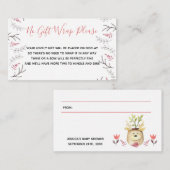 Display Dusche kein Geschenk Wrap Gedicht Woodland Begleitkarte (Vorne/Hinten)