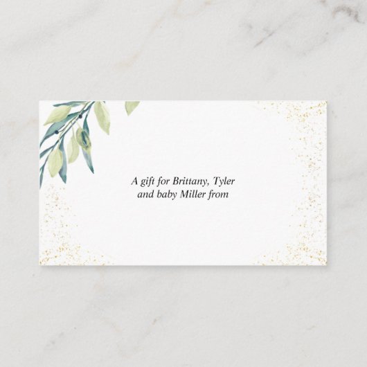 Display-Dusche Kein Wrap Green Foliage Gold Spritz Begleitkarte (Rückseite)