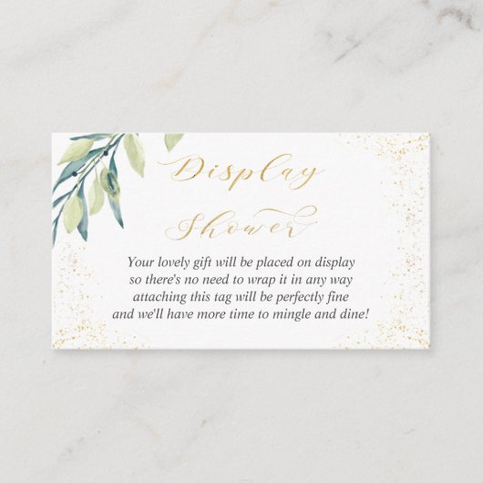 Display-Dusche Kein Wrap Green Foliage Gold Spritz Begleitkarte (Vorderseite)