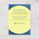 Display Dusche Kuh sprang über die Mondkunst Begleitkarte (Rückseite)