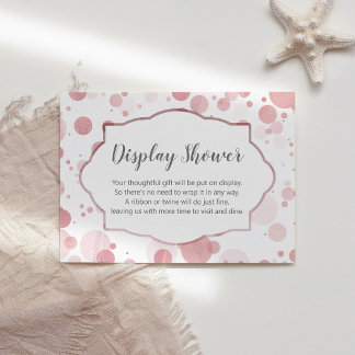 Display Dusche Rosa Weißer Konfetti Begleitkarte