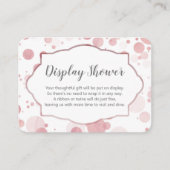 Display Dusche Rosa Weißer Konfetti Begleitkarte (Vorderseite)
