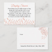 Display Dusche Rose Gold Botanisches Weiß Begleitkarte (Vorne/Hinten)