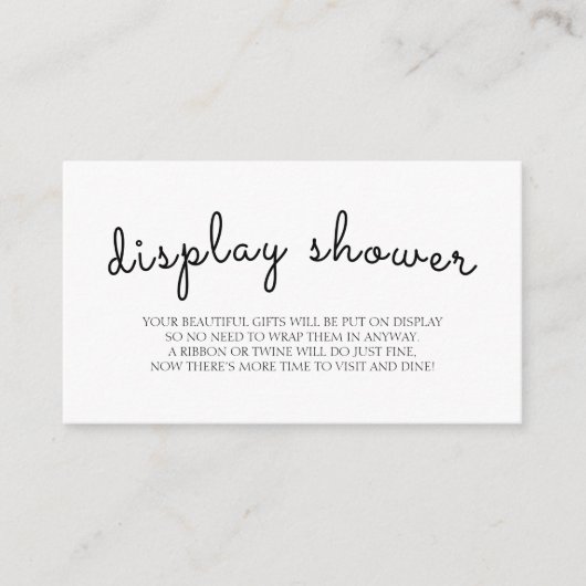 Display Dusche Schwarz-weiße Babydusche Begleitkarte (Vorderseite)