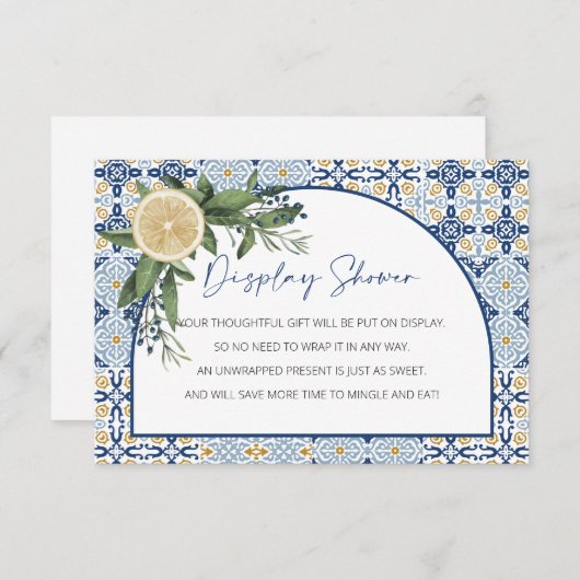 Display-Dusche, unverpacktes italienisches Thema C Begleitkarte (Vorne/Hinten)