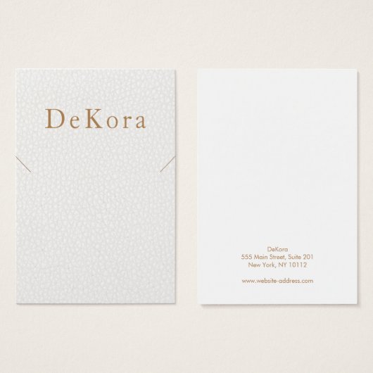 Display-Karte mit weißem Leder (Vorne & Hinten)