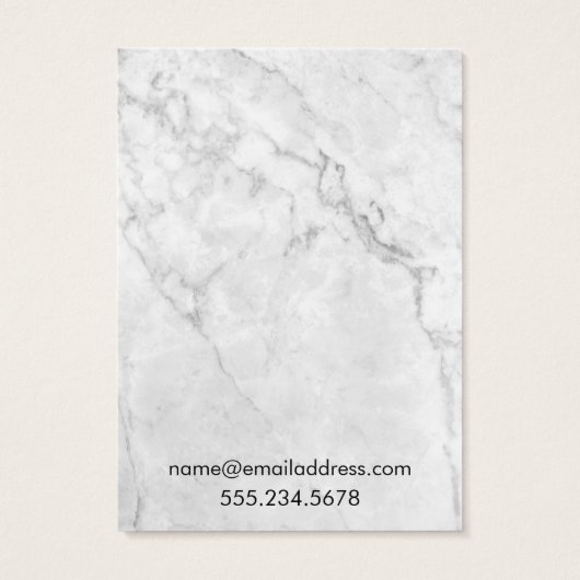 Display-Karten mit weißem und grauem Marmor (Rückseite)