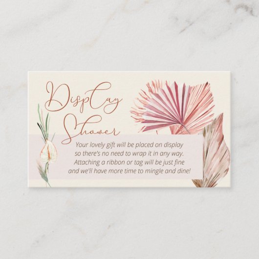 Display Showdusche Boho Palm Kein Geschenk Wrap Begleitkarte (Vorderseite)