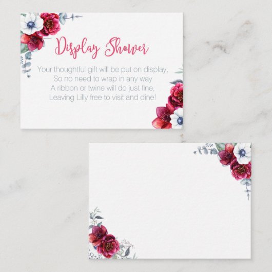 Display Showdusche kleine Insert-Karte hinzufügen, Begleitkarte (Vorne/Hinten)