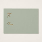 Display Shower Elegante Gold & Green Gift Tag Card (Rückseite)