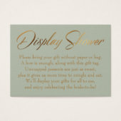 Display Shower Elegante Gold & Green Gift Tag Card (Vorderseite)