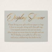 Display Shower Elegante Gold Script Sage Geschenk  (Vorderseite)