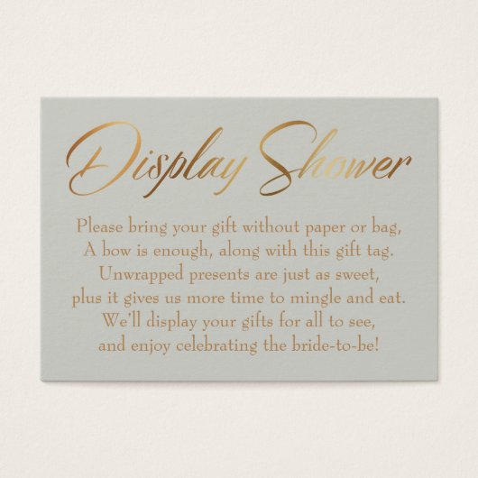 Display Shower Elegante Gold Script Sage Geschenk (Vorderseite)