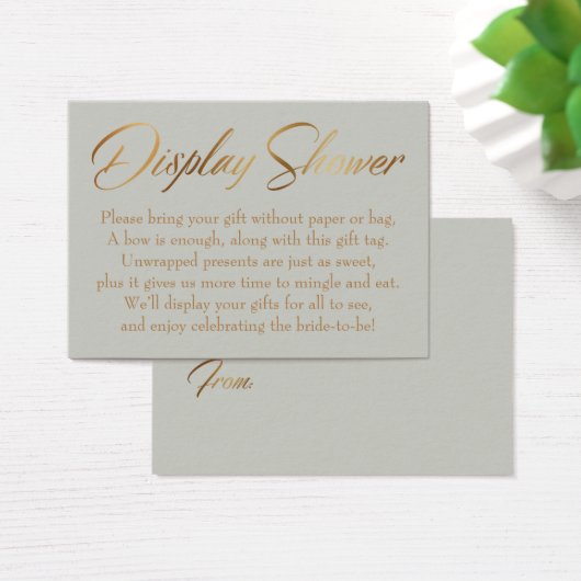 Display Shower Elegante Gold Script Sage Geschenk  (Schreibtisch)