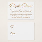 Display Shower Elegante Gold Script Tag Card (Vorne & Hinten)