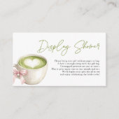 Display Shower Green Matcha Latte Bridal Shower Begleitkarte (Vorderseite)